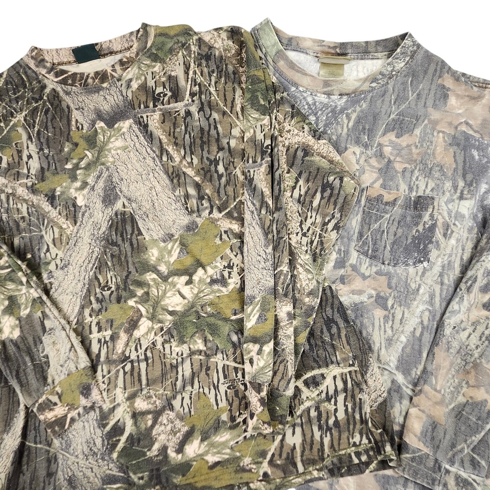 Mossy Oak Break Up Camo and Jerzees Long Sleeve T-Shirt Mens‎ 2XL Bundle 2 Pack